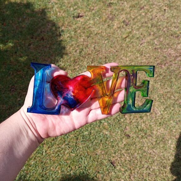 Resin LOVE Word Decor – Colorful Resin Letters – Handmade Home Accent - Picture 10 of 11